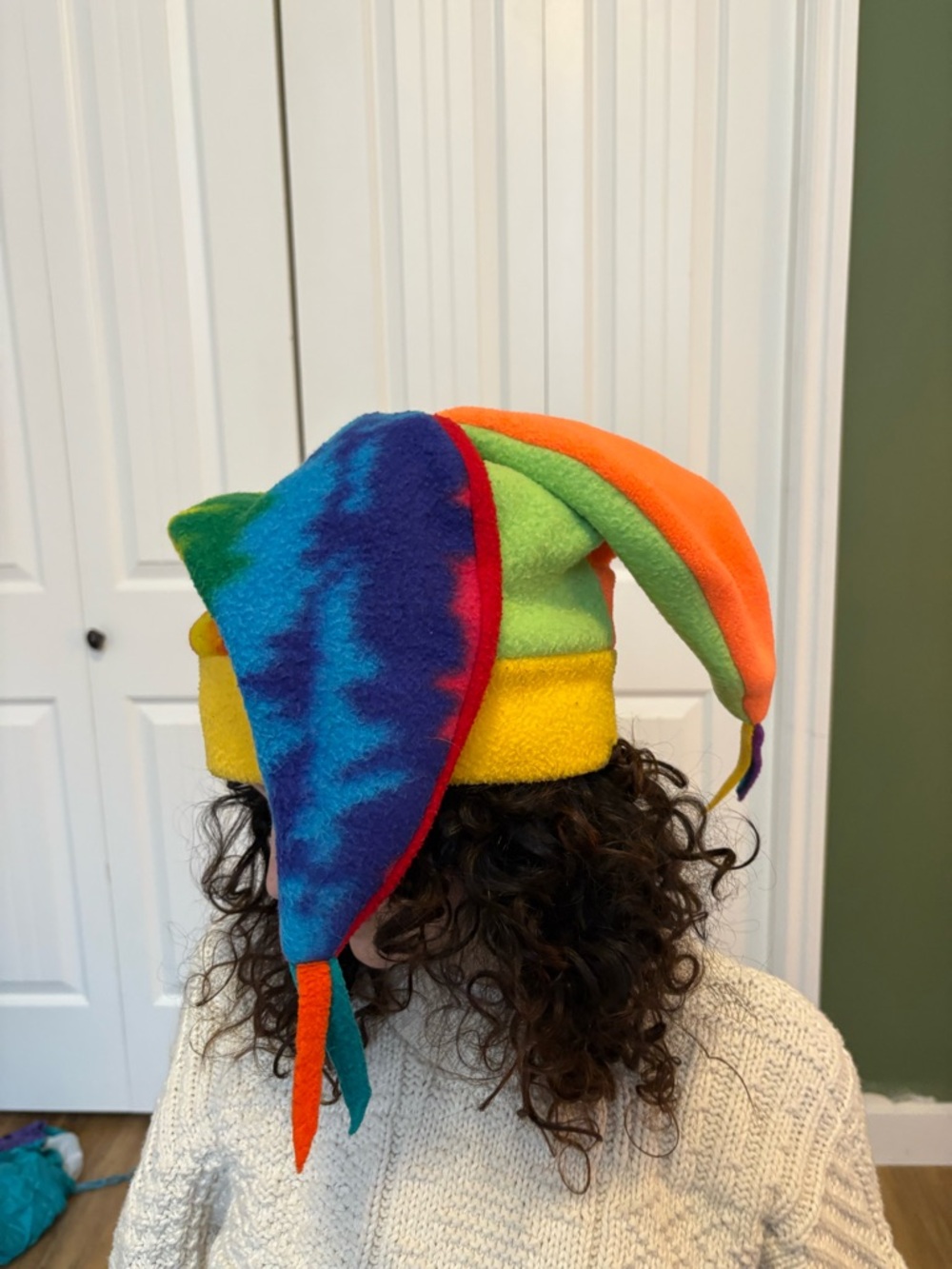 Colorful Multicolor Fleece Jester Hat